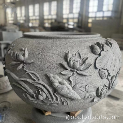 Stone Flowerpot Products Customized stone fish tank flowerpot Manufactory